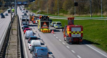 Trafikolycka på E4:an i Solna